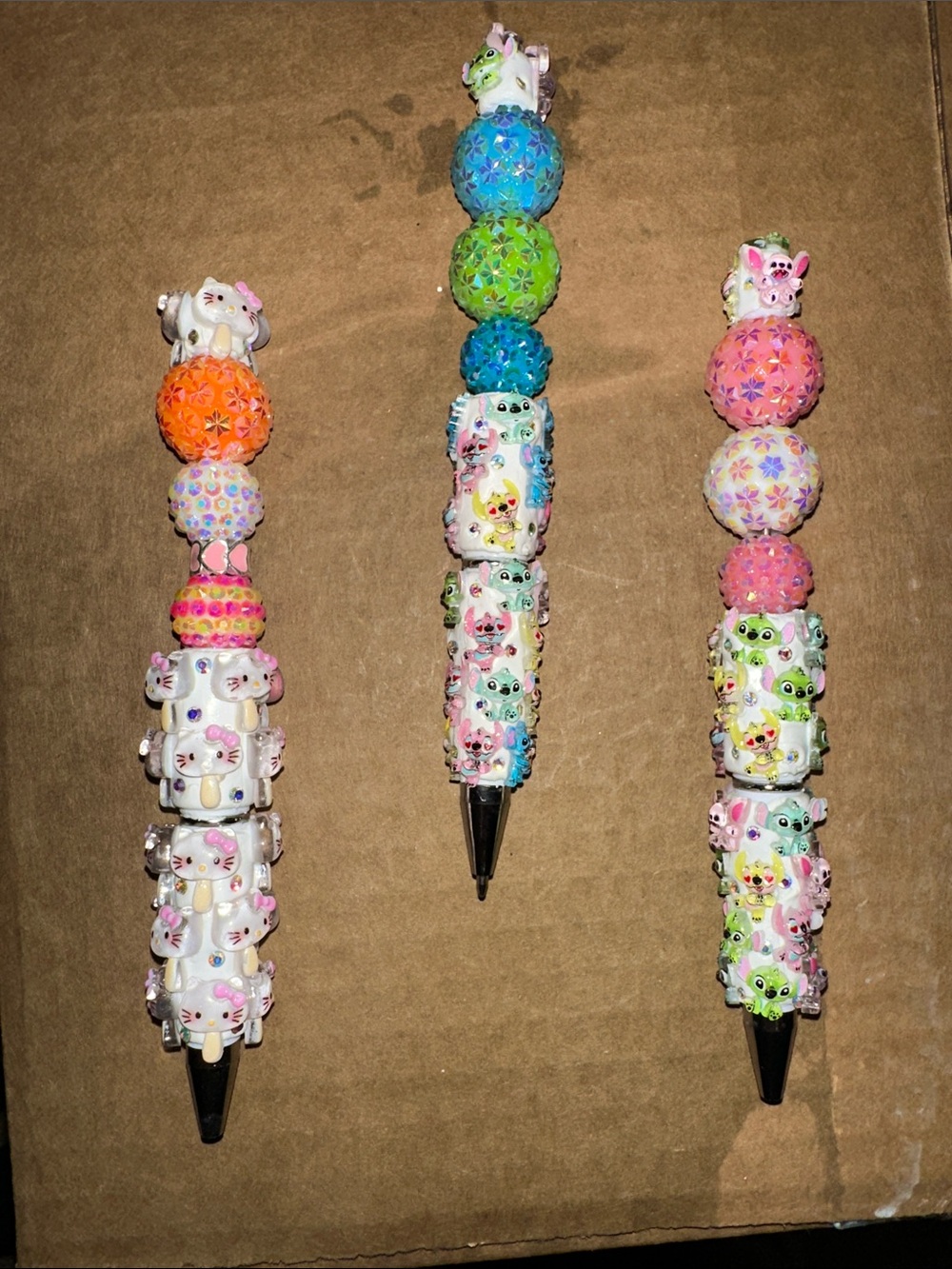 Handmade Decorative Beaded Character Pens - Pink, Blue, Green $17 Each 🦩